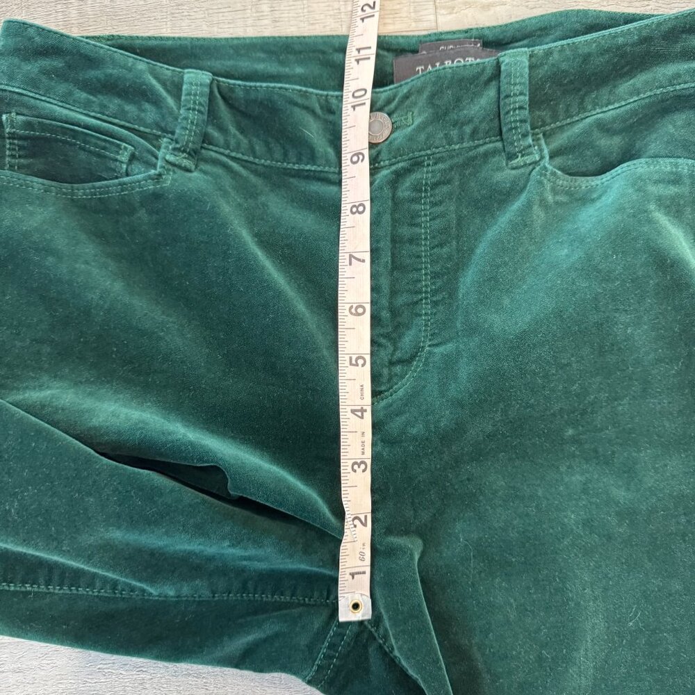 Talbots Green Velvet Curvy Slim Leg Pants Size 10 M20 - Picture 5 of 6